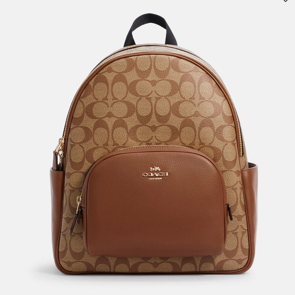 Coach Handbags - Coach Court Backpack In Signature Canvas